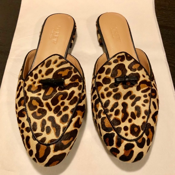 j crew leopard mules